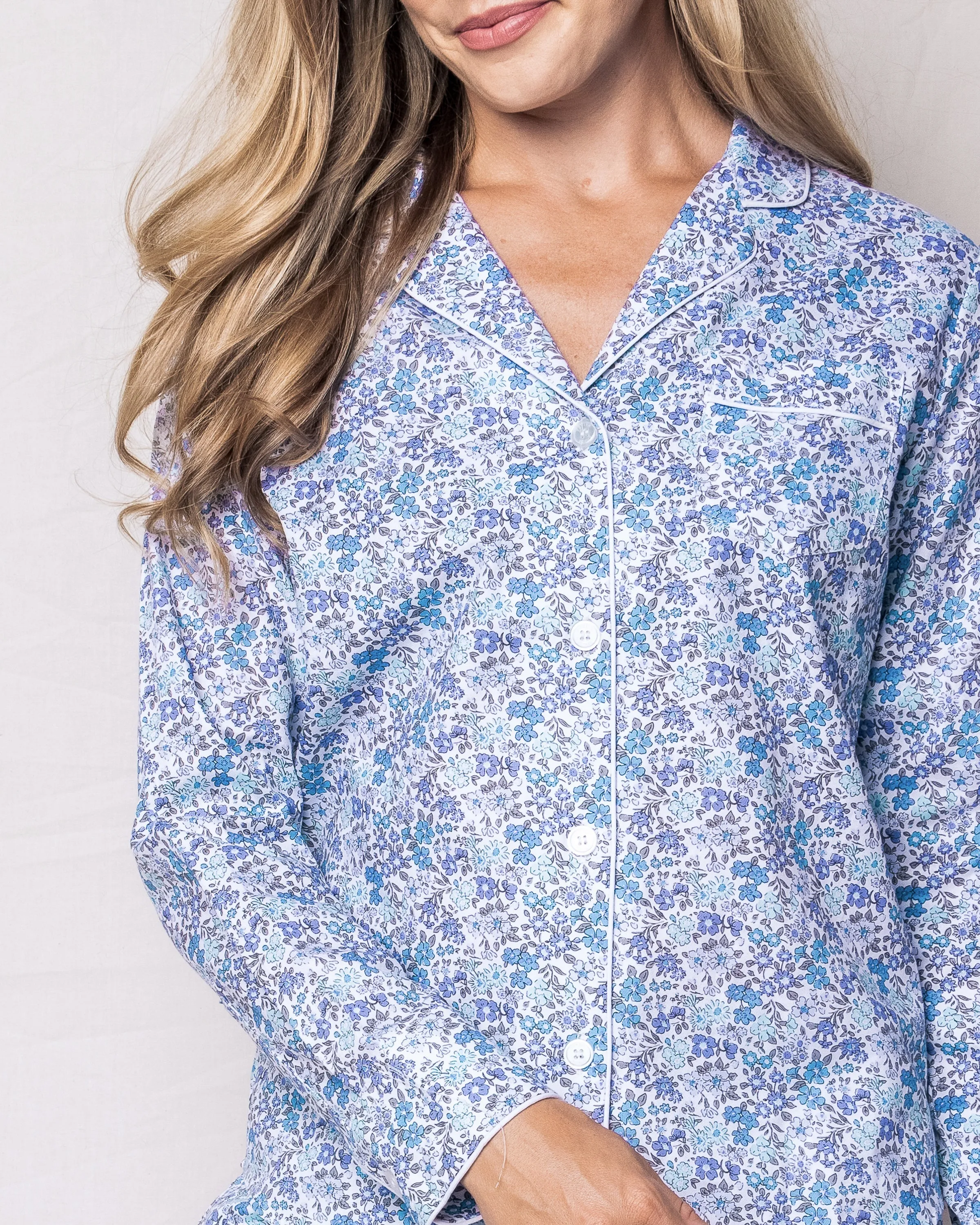 Women's Twill Pajama Set in Fleur D'Azur