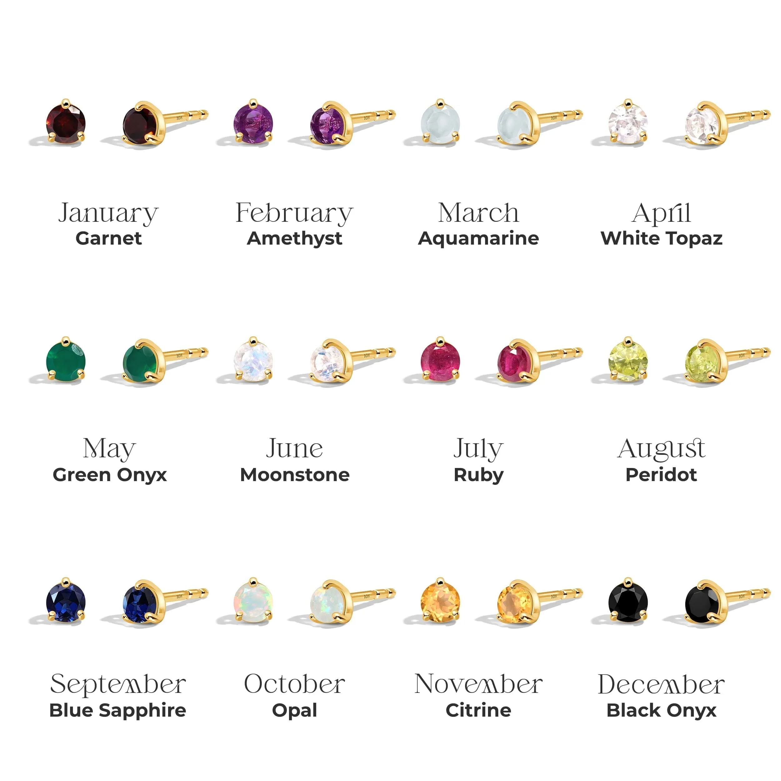 Zodiac Birthstone Studs - Scorpio Citrine