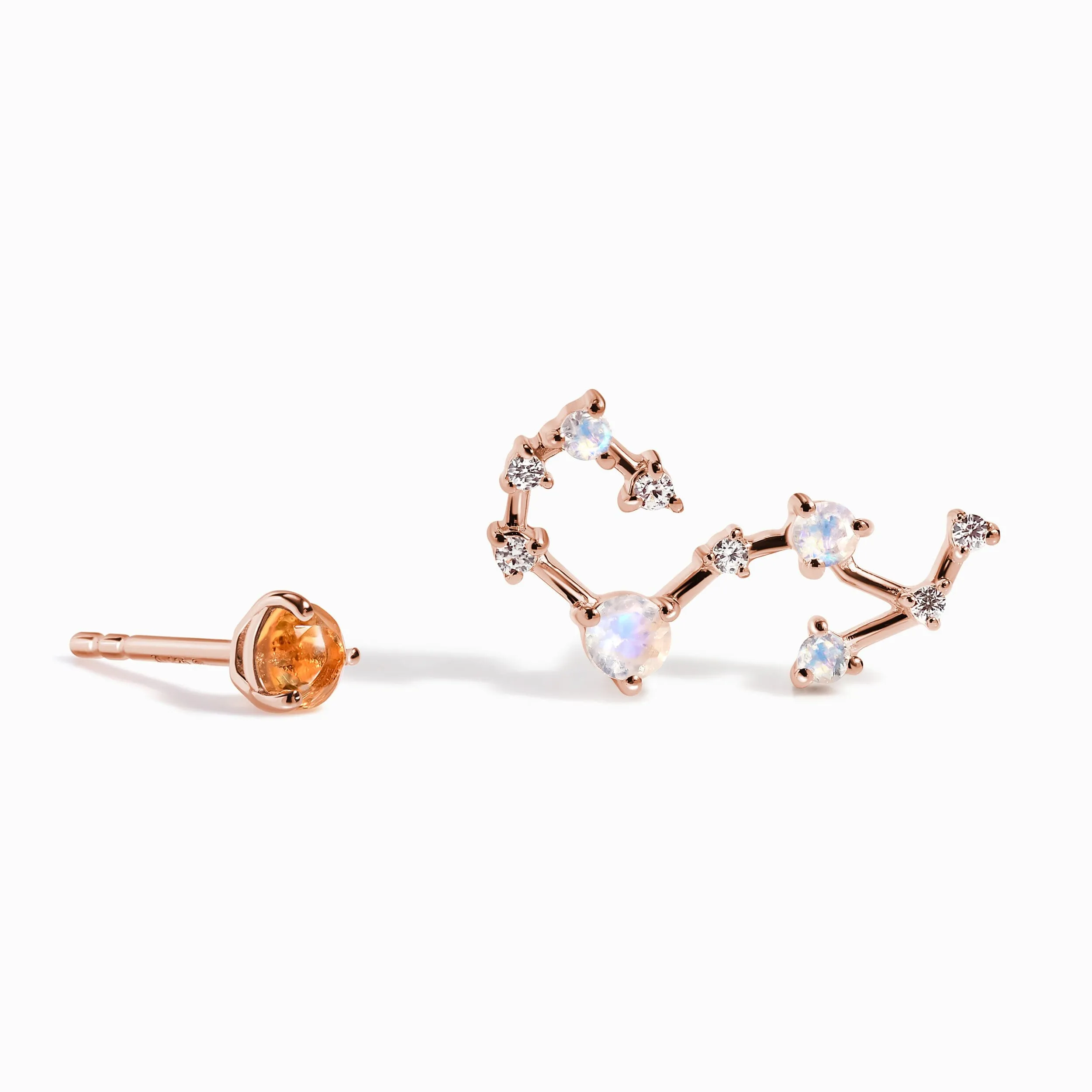 Zodiac Birthstone Studs - Scorpio Citrine