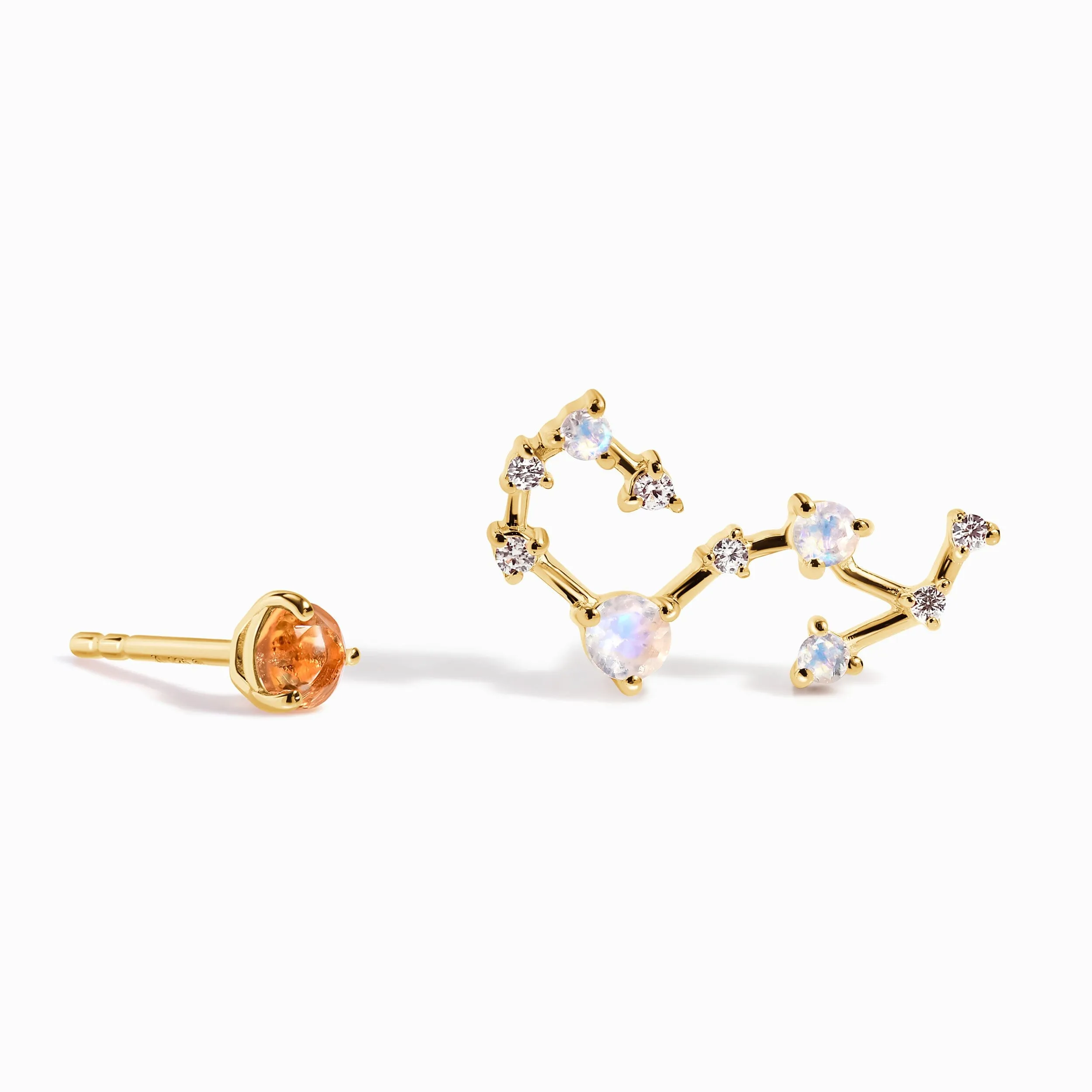 Zodiac Birthstone Studs - Scorpio Citrine