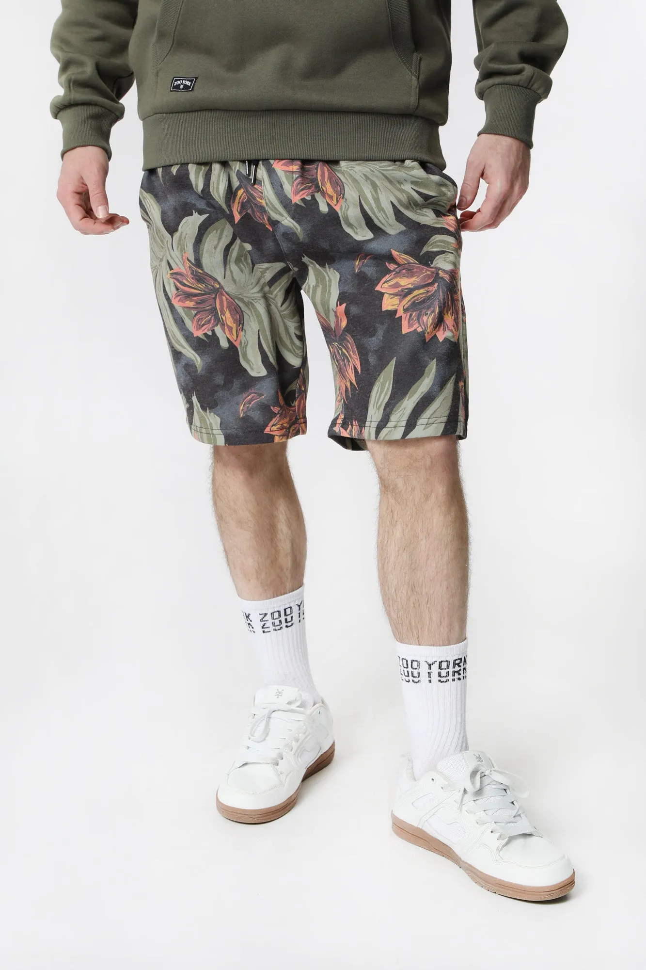 Zoo York Mens Tropical Print Fleece Shorts